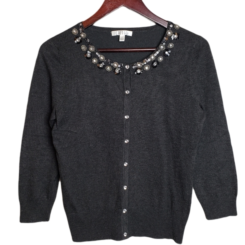 SPENSE jewel Neckline Button down cardigan